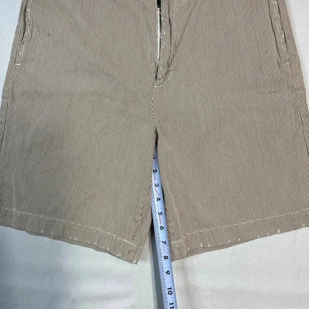 J. Crew‎ Striped Cotton Shorts Men's Tan Casual Pleated - Size 32